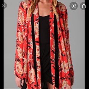Winter Kate red floral kimono